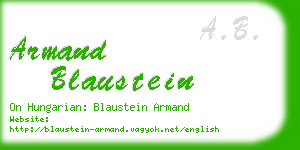 armand blaustein business card